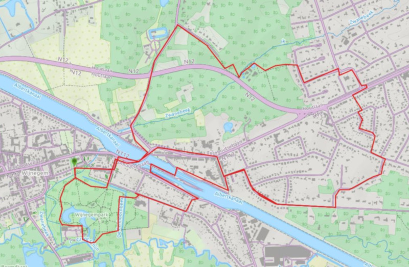 map van het Jan Vleminckx pad